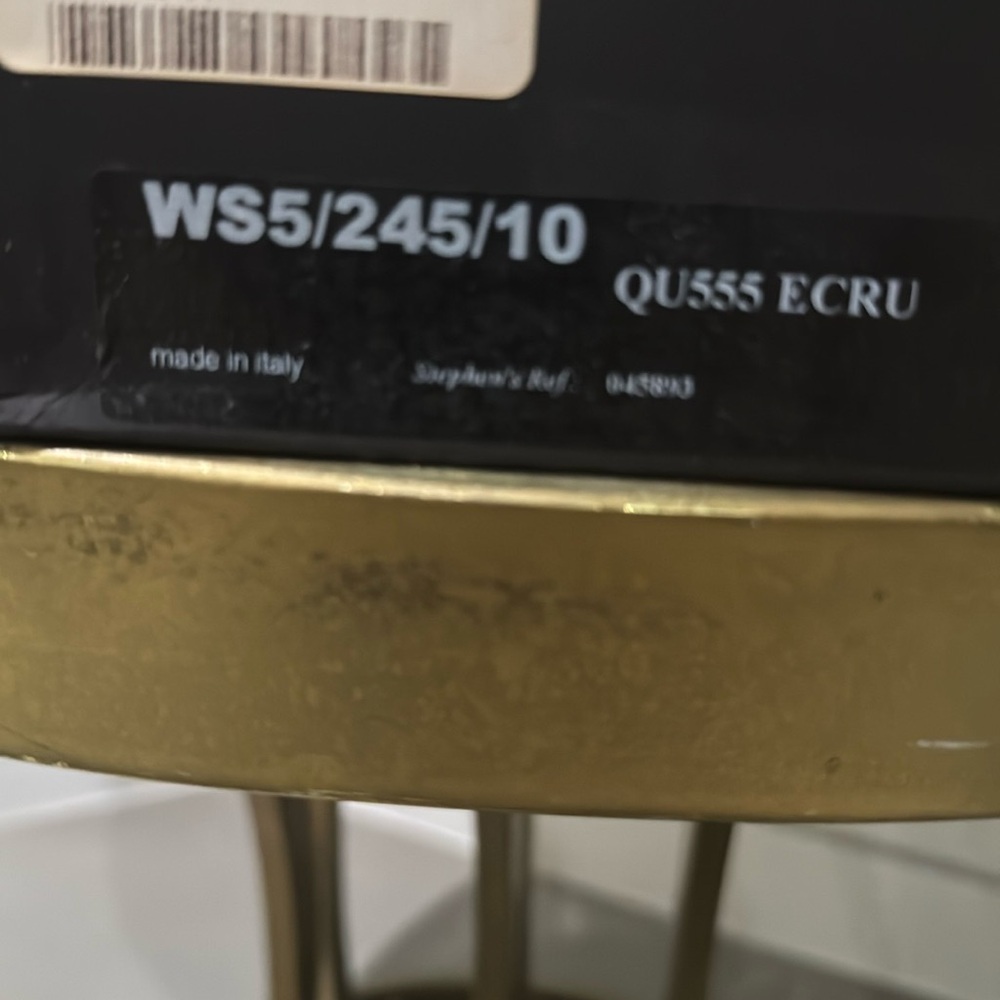 Dries Van Noten ecru leather with black fabric.designers signature curved heel. - Picture 10 of 14